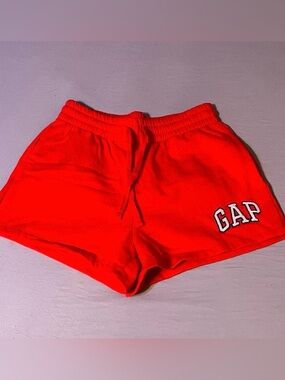 GAP Bright Red Cotton Drawstring Athletic Shorts
